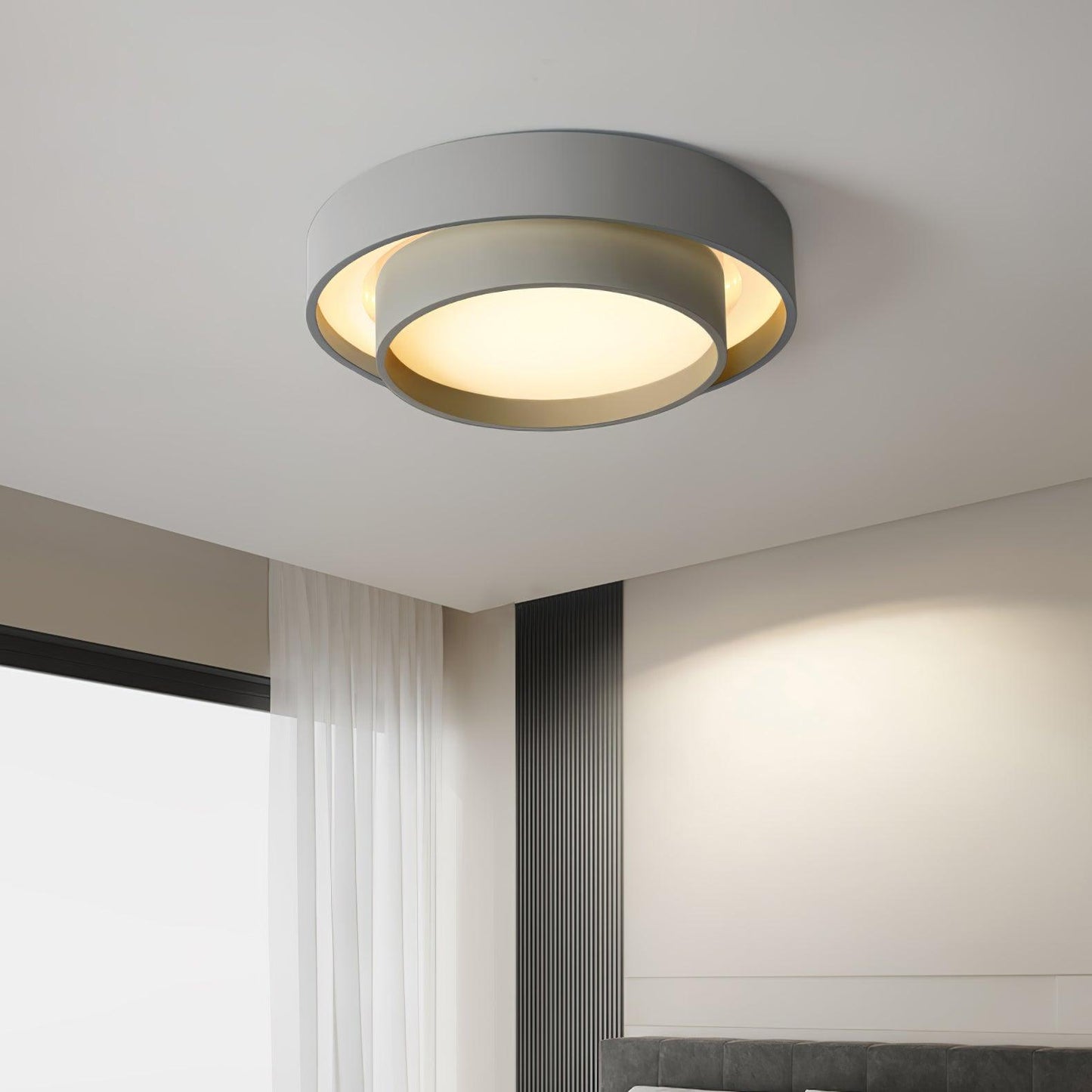 Cylindrical LED Ceiling Light in Gray